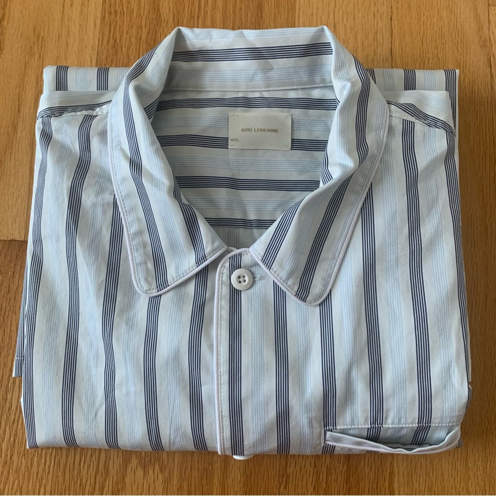 NWT Aime Leon Dore Striped Button-down Lounge Shirt Sz XXL